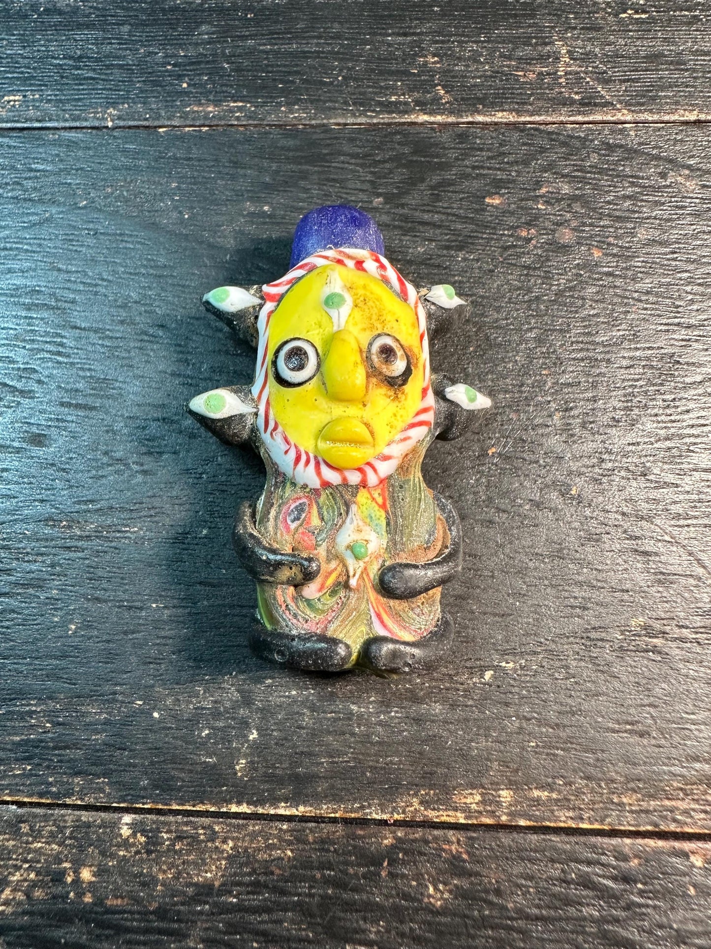 Handmade Mosaic Glass Face Pendant: Ancient Phoenician Style Jewelry