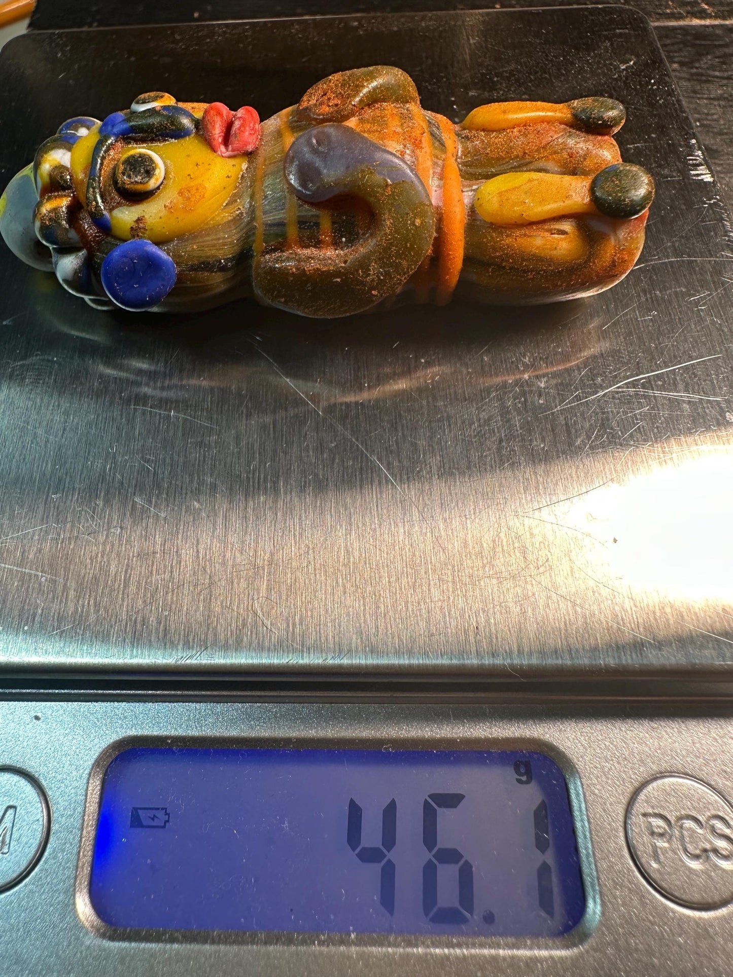 Unique Phoenician Style Glass Bead Face Amulet  Colorful Handcrafted Pendant, Ancient Inspired(P2106)