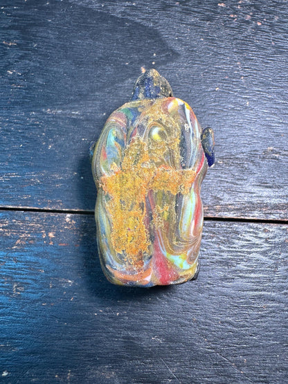 Handmade PhoenicianInspired Tribal Face Pendant  Mosaic Glass Bead, Collectors Amulet(P2108)