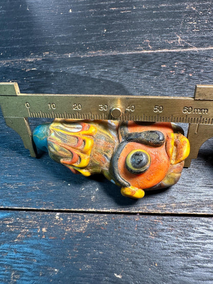 Phoenician Mosaic Glass Face Pendant  Tribal Amulet for Jewelry or Collectors(P2109)