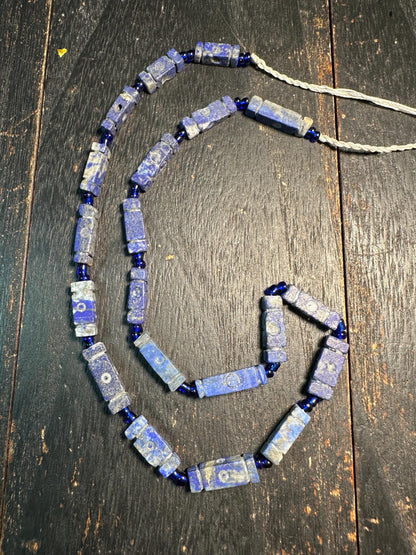 Handmade Afghan Lapis Lazuli Necklace: Boho Gemstone Jewelry