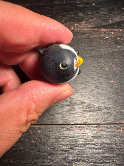 Oriental Folk Mask Pendant  Handmade Chinese Opera Bead  Glass Art Jewelry