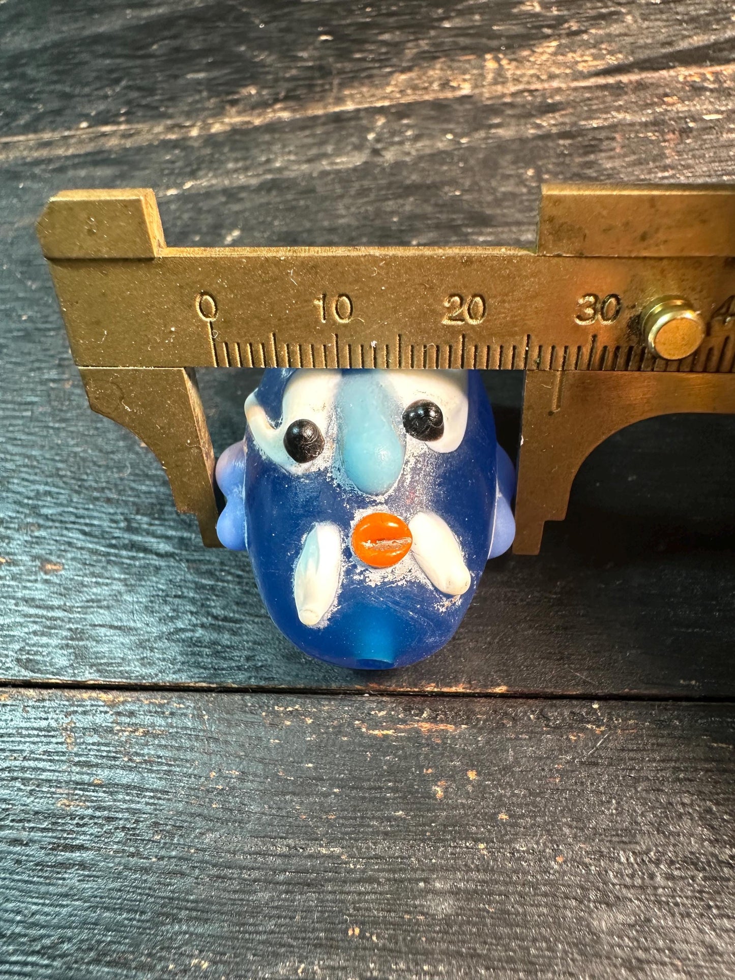 Traditional Chinese Opera Mask Charm  Recycled Glass Pendant