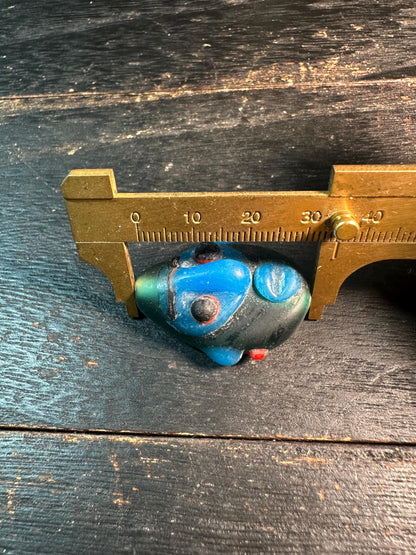 Colorful Recycled Glass Mask Pendant  Ethnic Face Charm