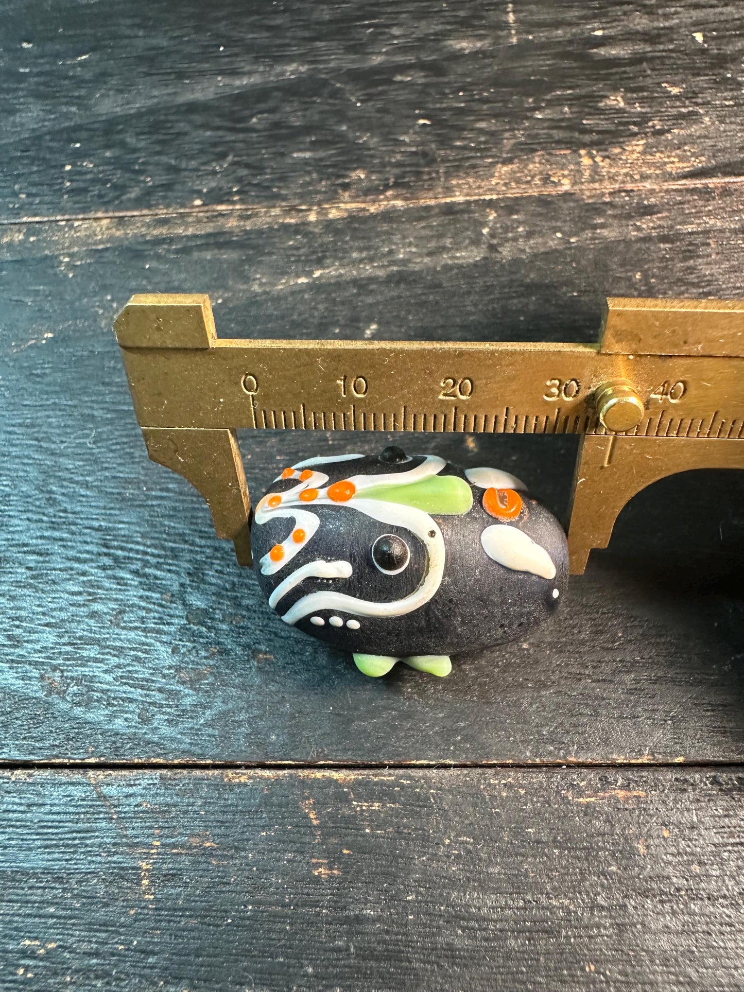 Opera Face Charm  Chinese Mask Pendant  Handmade Recycled Glass Bead