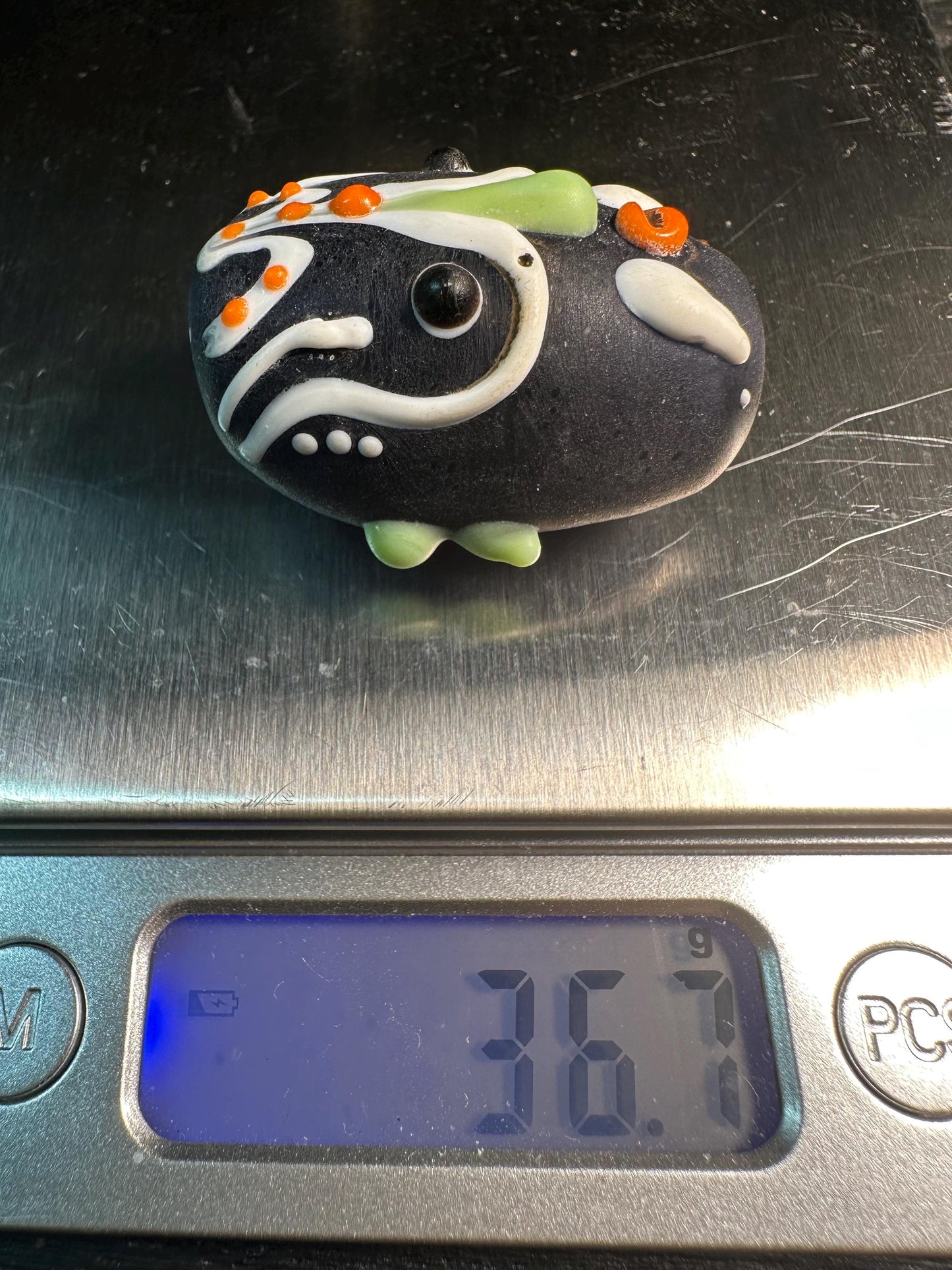 Opera Face Charm  Chinese Mask Pendant  Handmade Recycled Glass Bead