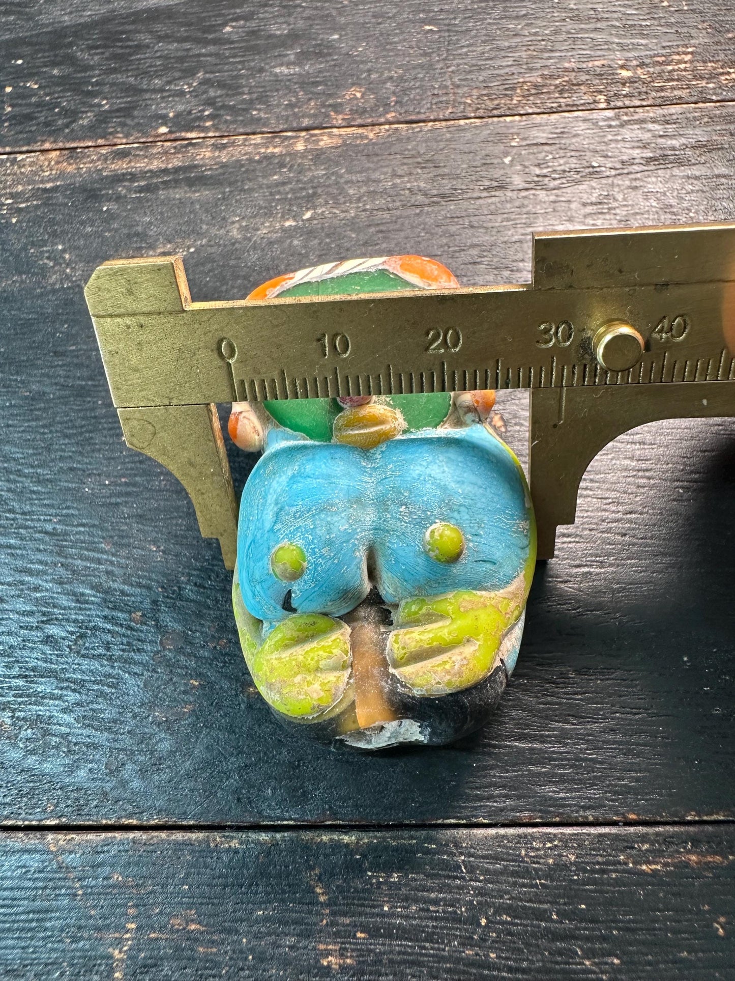 Handmade Colorful Human Face Glass Bead  Tribal Style Pendant