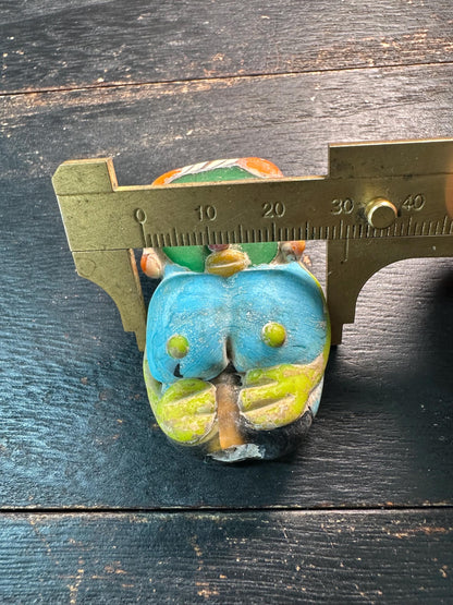 Handmade Colorful Human Face Glass Bead  Tribal Style Pendant
