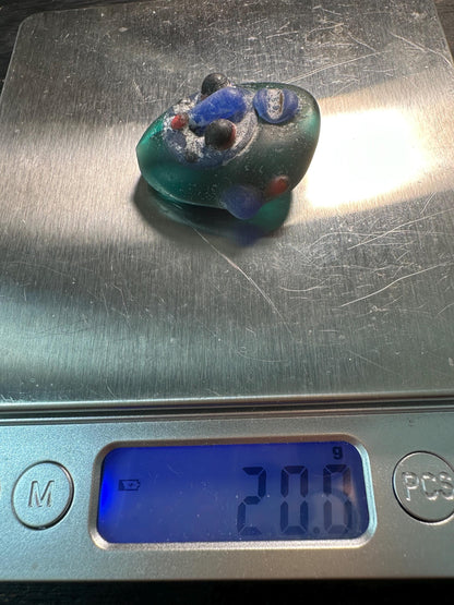 Artisan Glass Face Bead Pendant  Tribal Inspired Necklace Focal