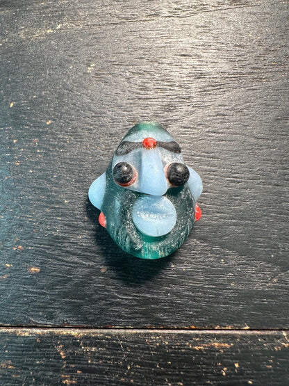 Chinese Folk Art Face Pendant  Handmade Recycled Glass Charm