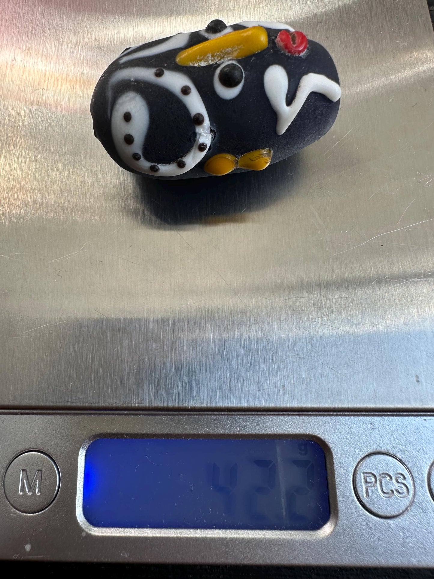 Handcrafted Chinese Opera Mask Pendant  Recycled Glass Folk Art