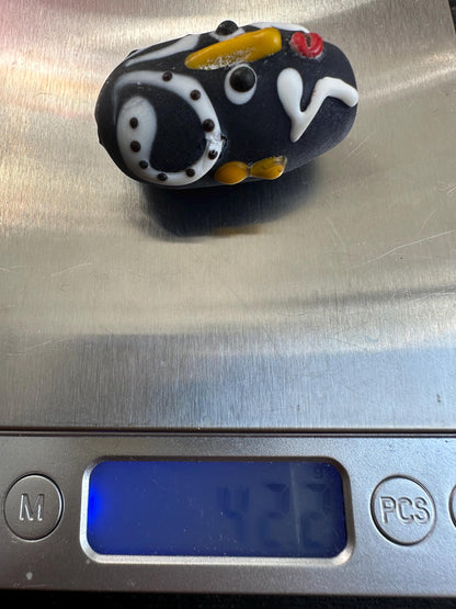 Handcrafted Chinese Opera Mask Pendant  Recycled Glass Folk Art