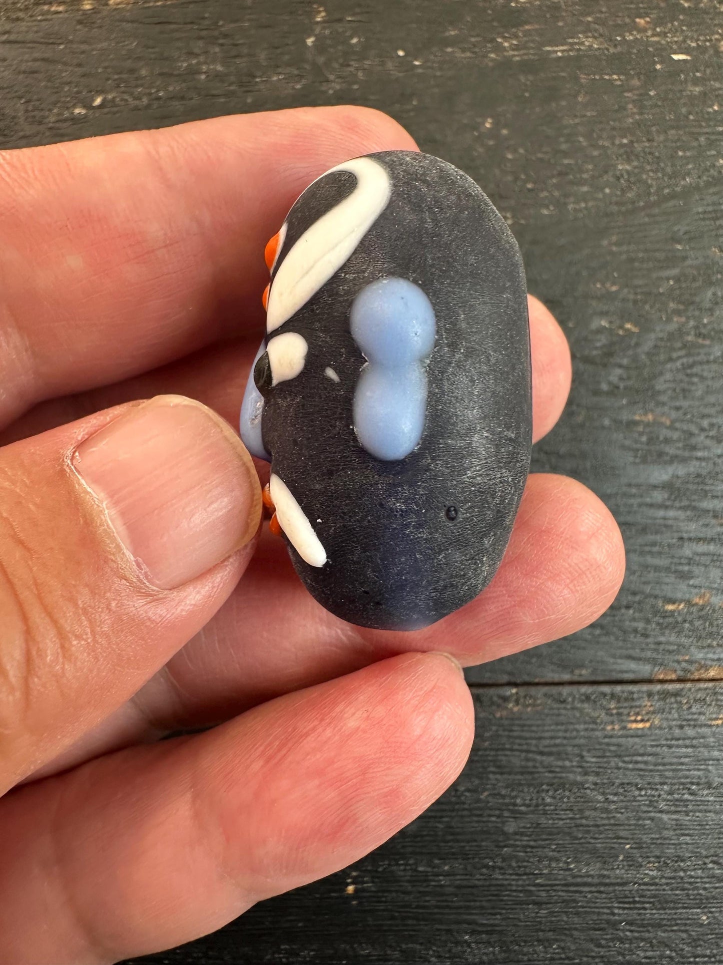 Handmade Chinese Folk Art Necklace  Opera Mask Glass Pendant