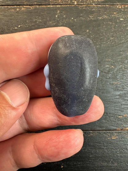 Handmade Chinese Folk Art Necklace  Opera Mask Glass Pendant