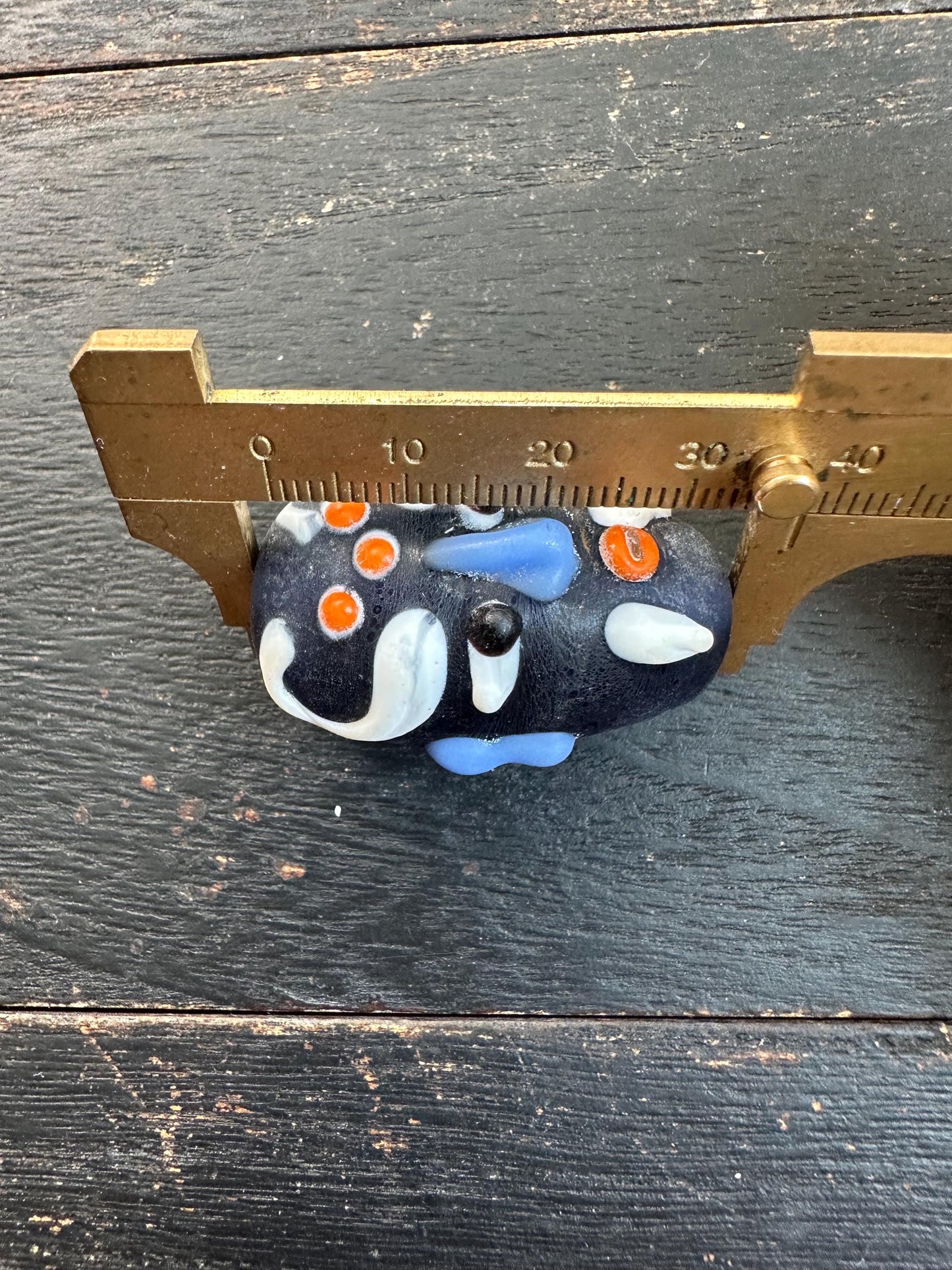 Handmade Chinese Folk Art Necklace  Opera Mask Glass Pendant