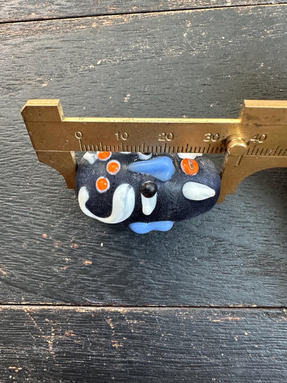 Handmade Chinese Folk Art Necklace  Opera Mask Glass Pendant