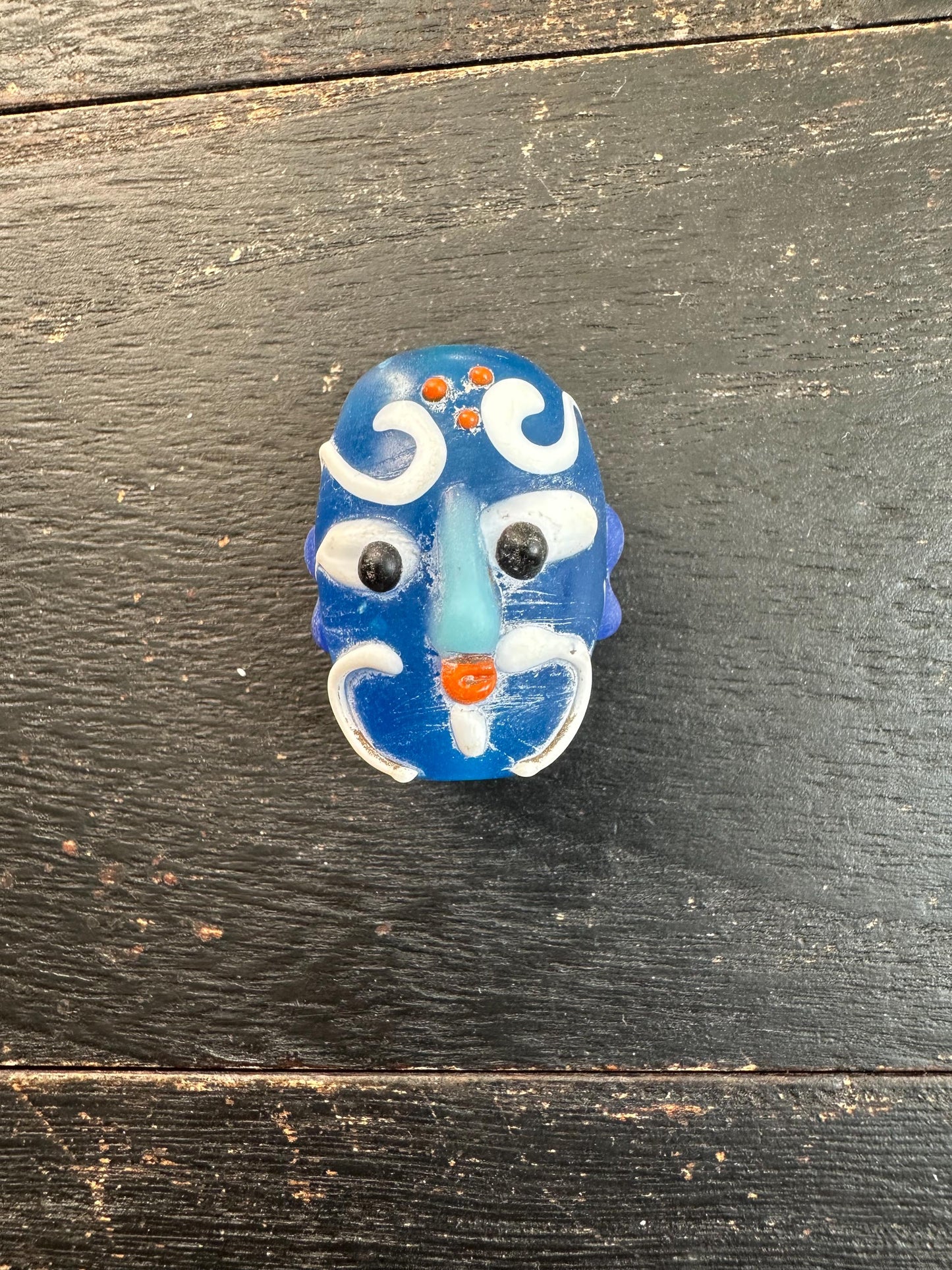 Unique Gift  Handmade Chinese Opera Mask Pendant in Recycled Glass