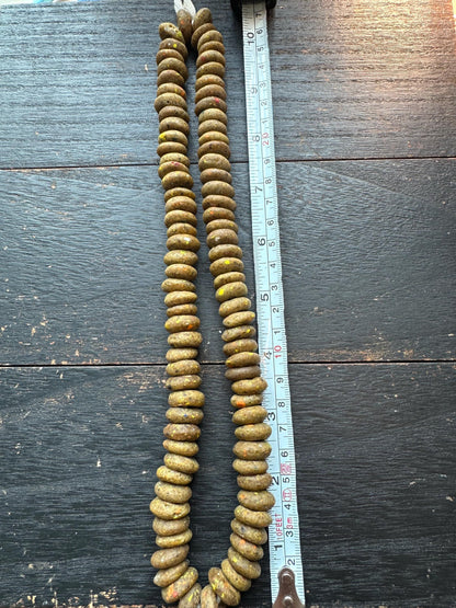 Authentic African Recycled Glass Beads  Handcrafted Krobo Spacer Beads  14-15mm Ghana Beads