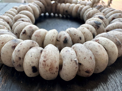 Eco-Friendly African Krobo Beads  Handmade Recycled Glass Spacer Beads 14-15mm