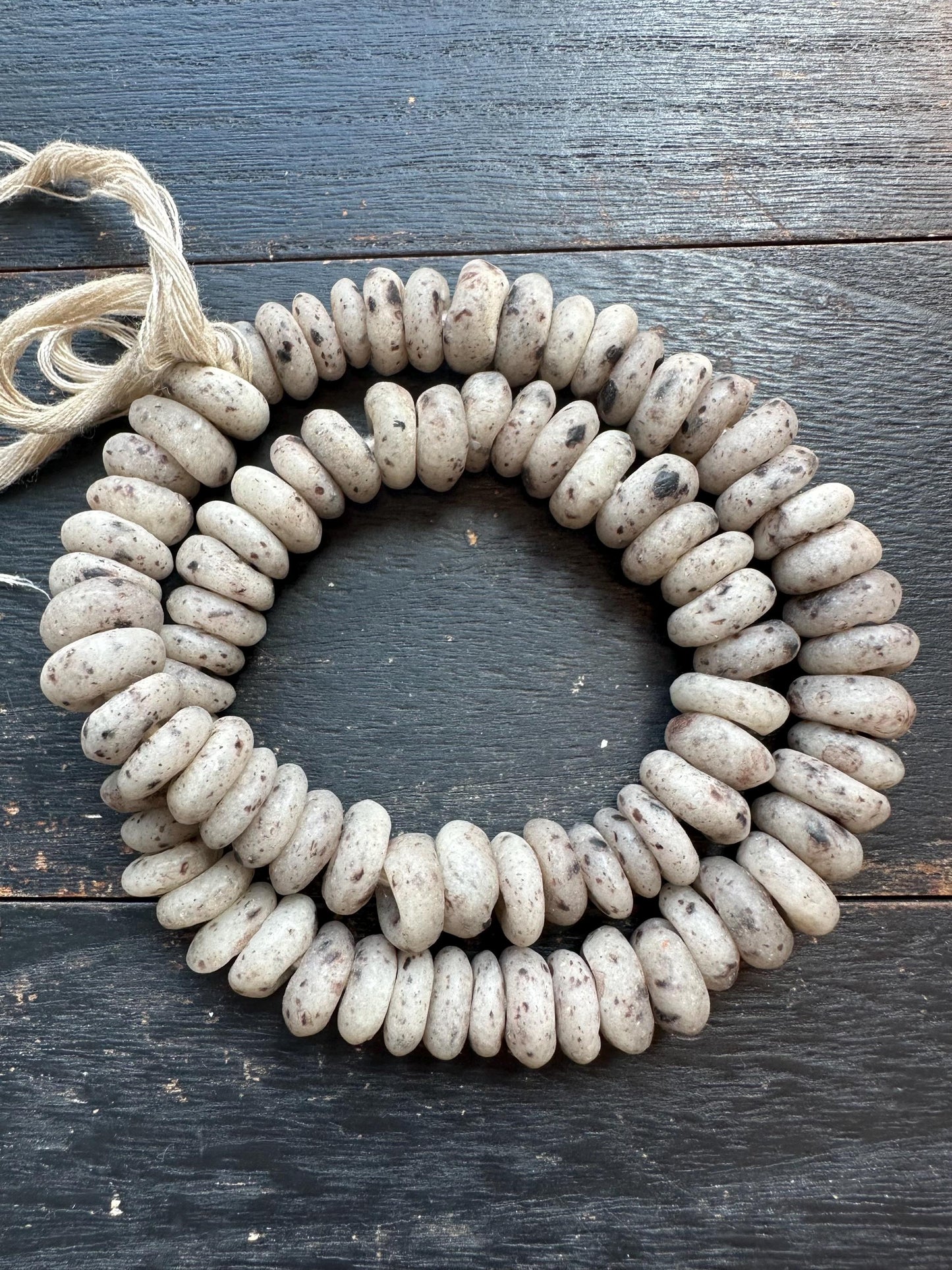 Eco-Friendly African Krobo Beads  Handmade Recycled Glass Spacer Beads 14-15mm