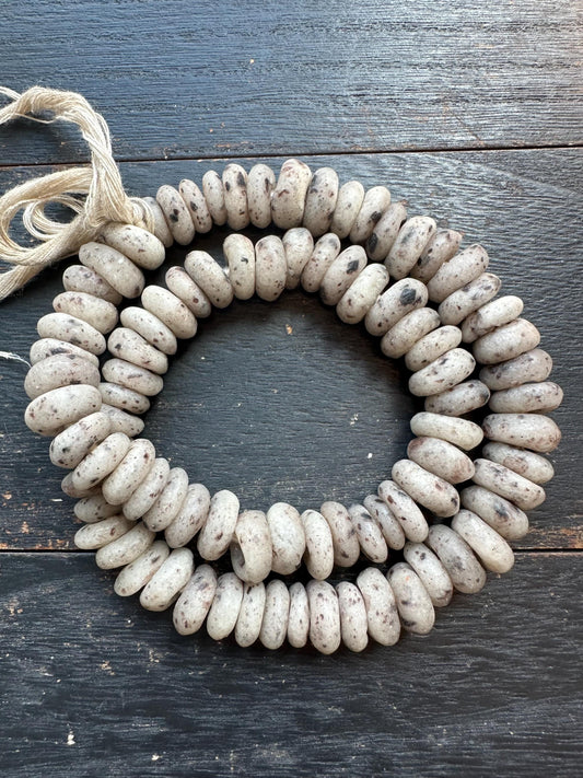 Eco-Friendly African Krobo Beads  Handmade Recycled Glass Spacer Beads 14-15mm