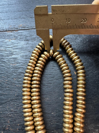 Handmade 6.5x2.5mm Nepal Brass Spacer Beads: African Style Jewelry Making