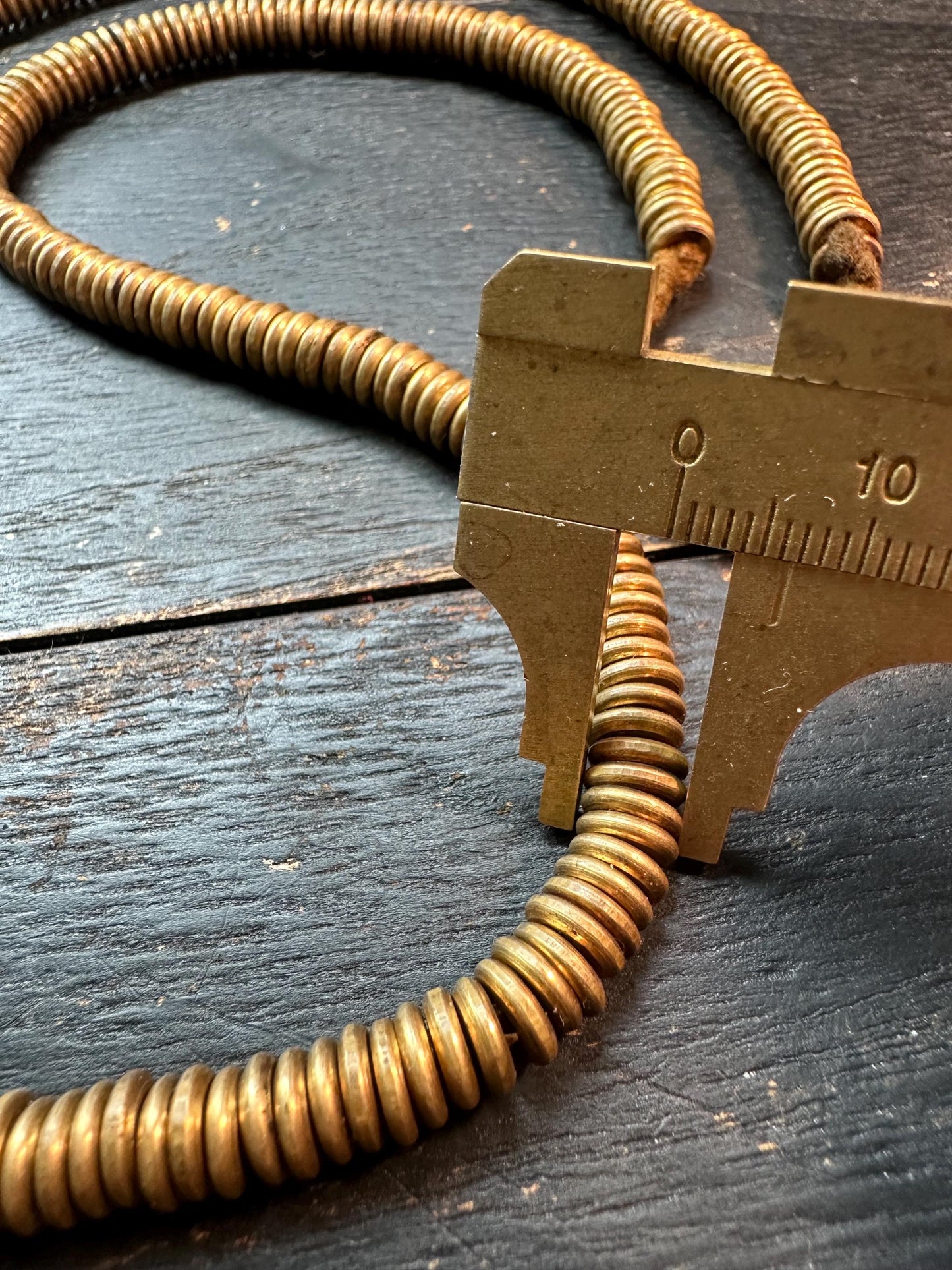 Handmade 6.5mm x 1.5mm Nepal Brass Spacer Beads: African Style Jewelry Making