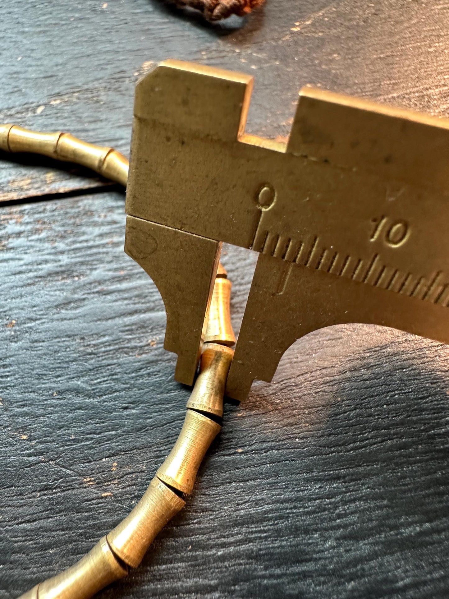 Nepal Handmade Copper Spacer Bead Strand | 3.5x8mm Tube & Bamboo Shape | 21 Ethnic Rustic Jewelry Supplies | Artisan Brass Necklace