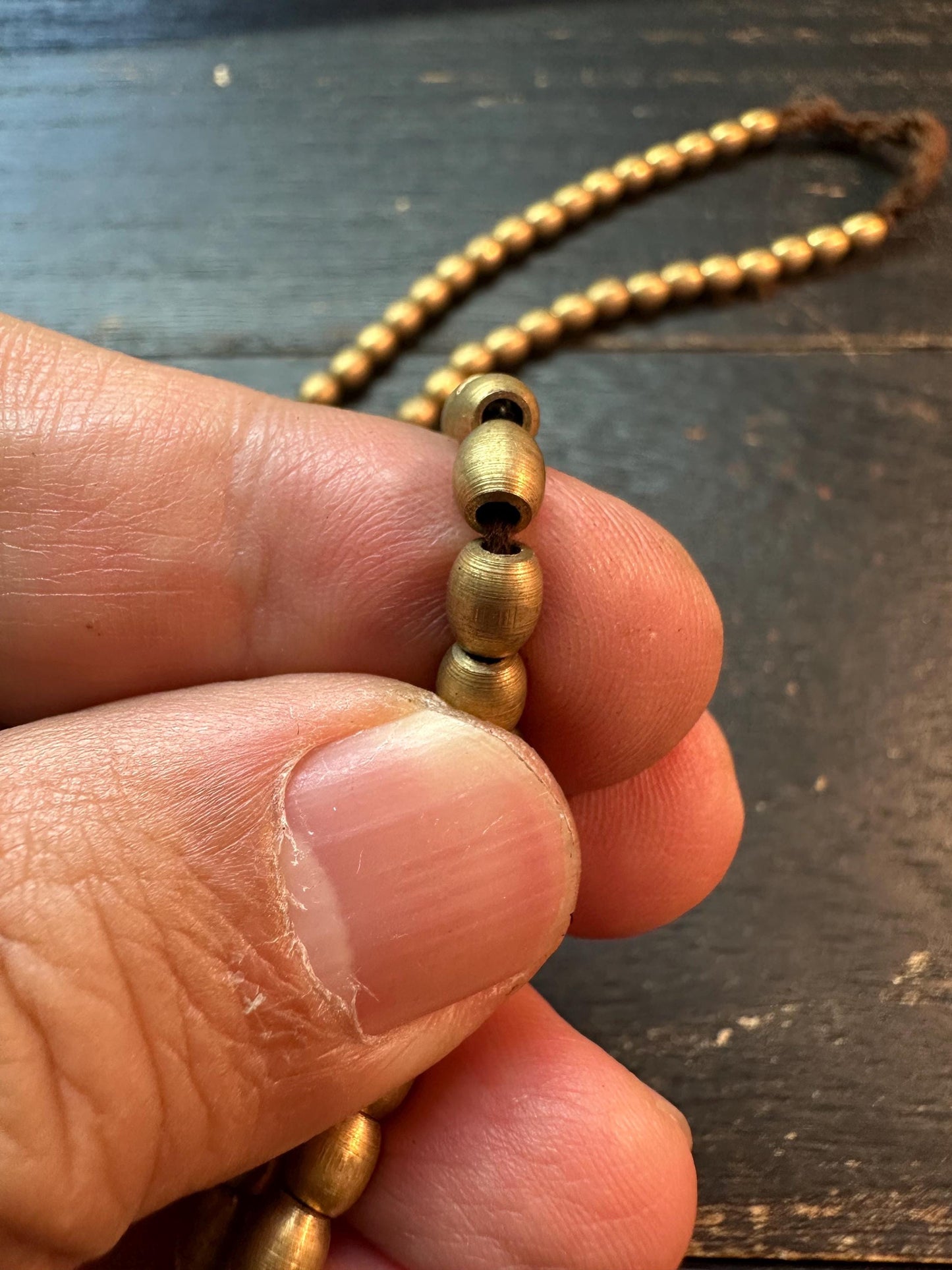 Nepal Handmade Copper Bead Strand | 4.5x5mm Round | 22 Ethnic Rustic Spacer Beads | Tribal Jewelry Supply