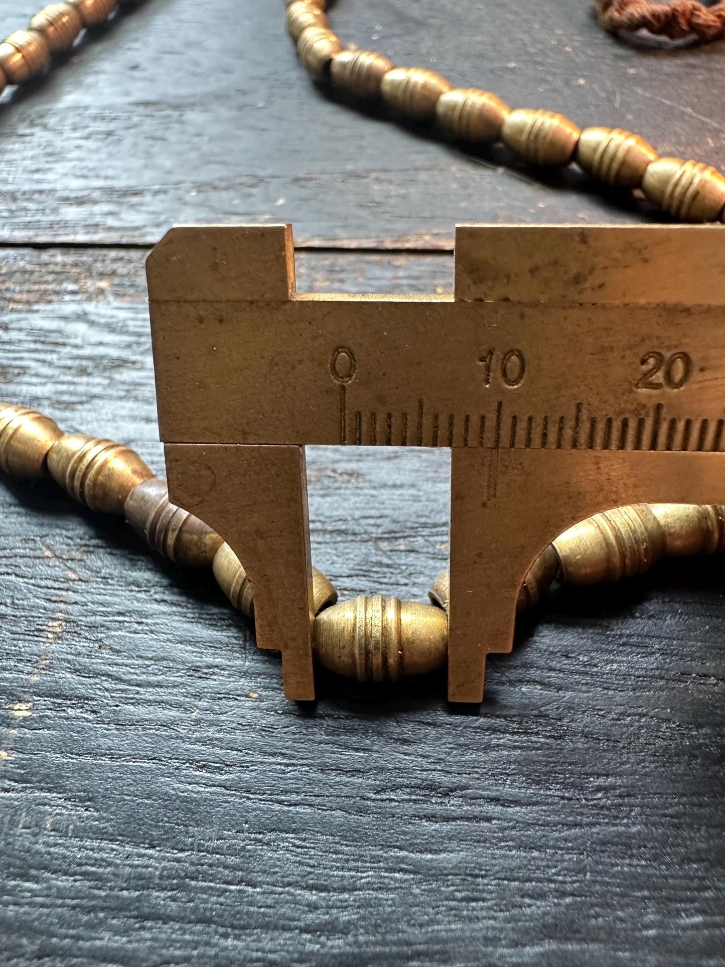 Nepal Handmade Copper Barrel Bead Strand | 6.5x10mm Ethnic Barrel Spacer | 2223 Tribal Artisan Jewelry Supply