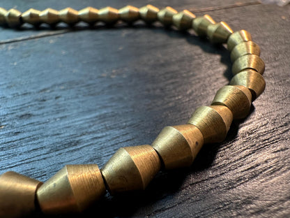 Nepal Handmade Copper Cone Bead Strand | 7x8mm Geometric Spacer | 2122 Ethnic Jewelry Supply | Boho Artisan Necklace Making