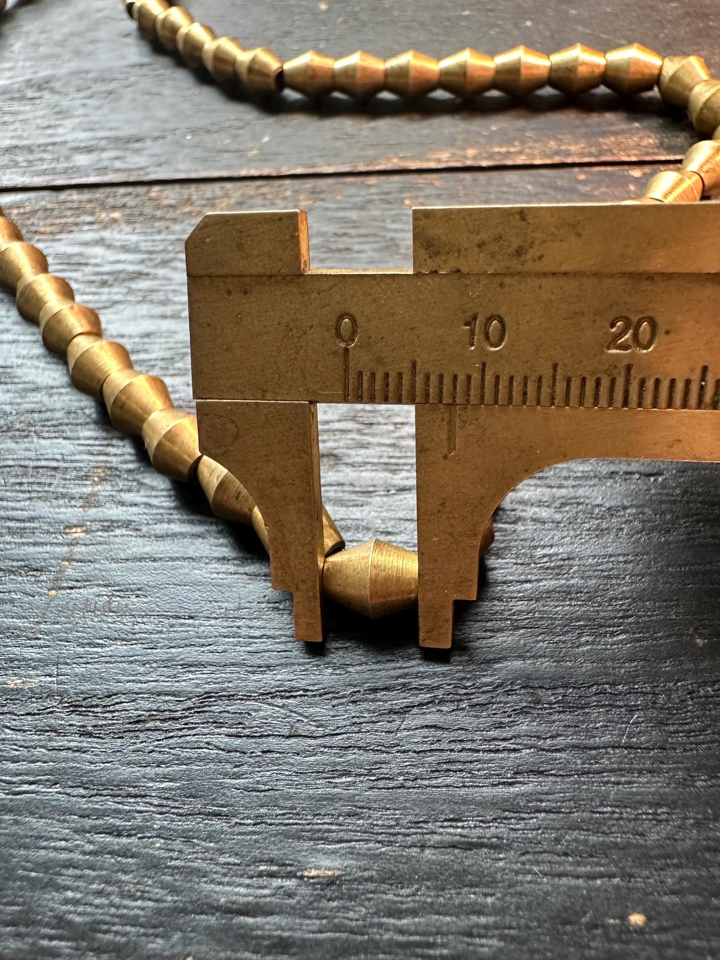 Nepal Handmade Copper Cone Bead Strand | 7x8mm Geometric Spacer | 2122 Ethnic Jewelry Supply | Boho Artisan Necklace Making