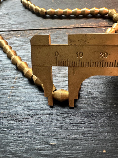 Nepal Handmade Copper Cone Bead Strand | 7x8mm Geometric Spacer | 2122 Ethnic Jewelry Supply | Boho Artisan Necklace Making