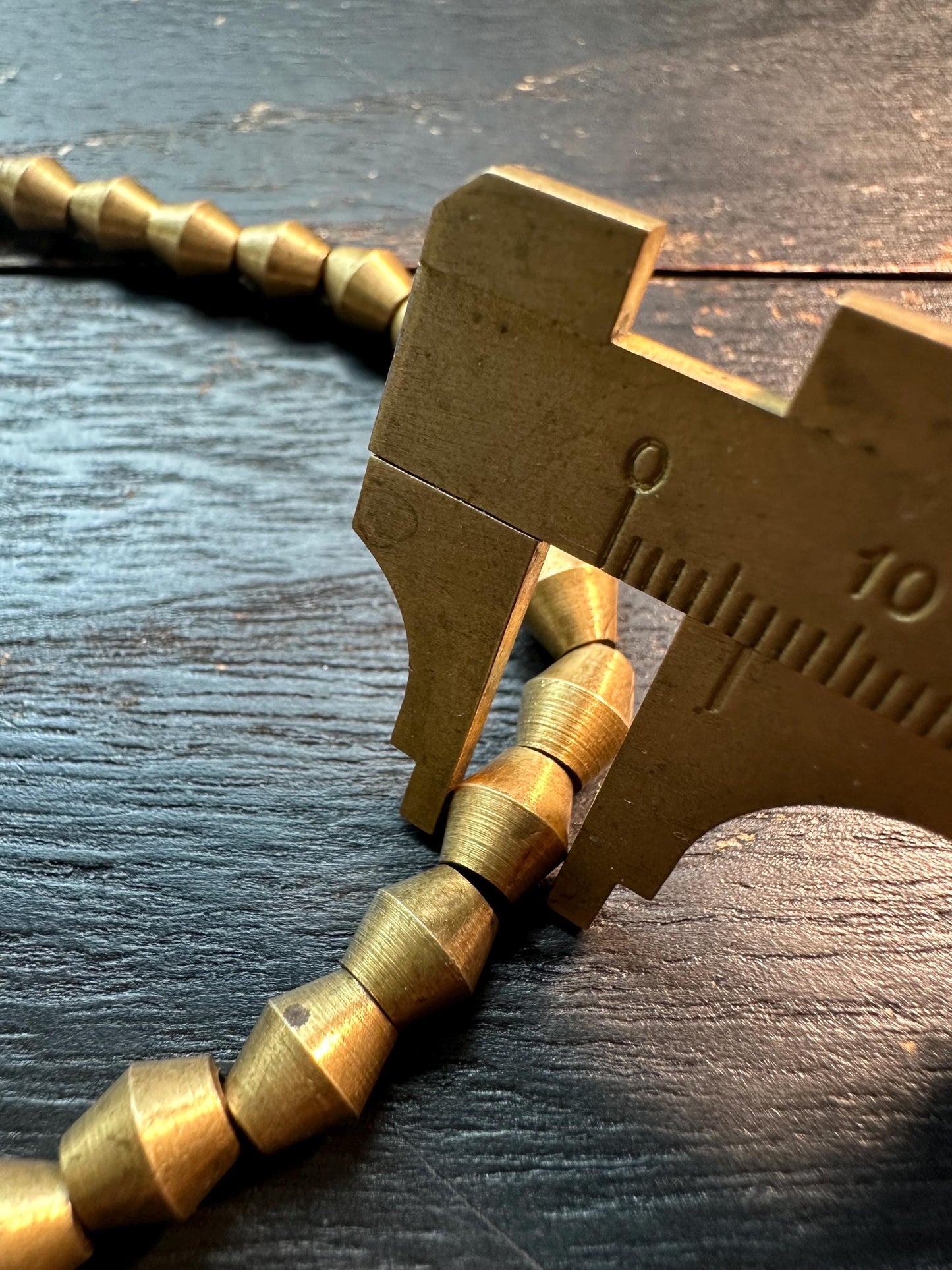 Nepal Handmade Copper Cone Bead Strand | 7x8mm Geometric Spacer | 2122 Ethnic Jewelry Supply | Boho Artisan Necklace Making