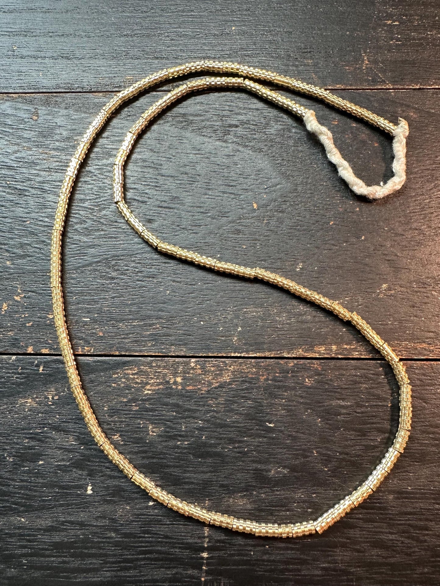 Nepal Handmade Copper Heishi Bead Strand | 3.5x6.5mm Faceted Spacer | 2223 Ethnic Jewelry Supply | Tribal Boho Bead Necklace