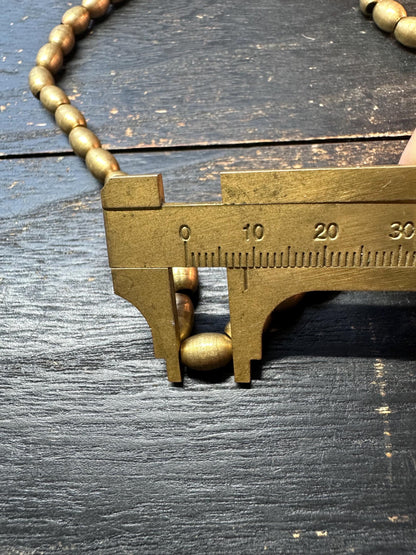 Nepal Handmade Copper Spacer Bead Strand, 6mm x 9mm, 22-23 Inches, Mala Necklace Making, Tribal Jewelry, Boho Supplies