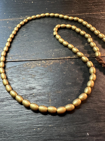 Nepal Handmade Copper Spacer Bead Strand, 6mm x 9mm, 22-23 Inches, Mala Necklace Making, Tribal Jewelry, Boho Supplies