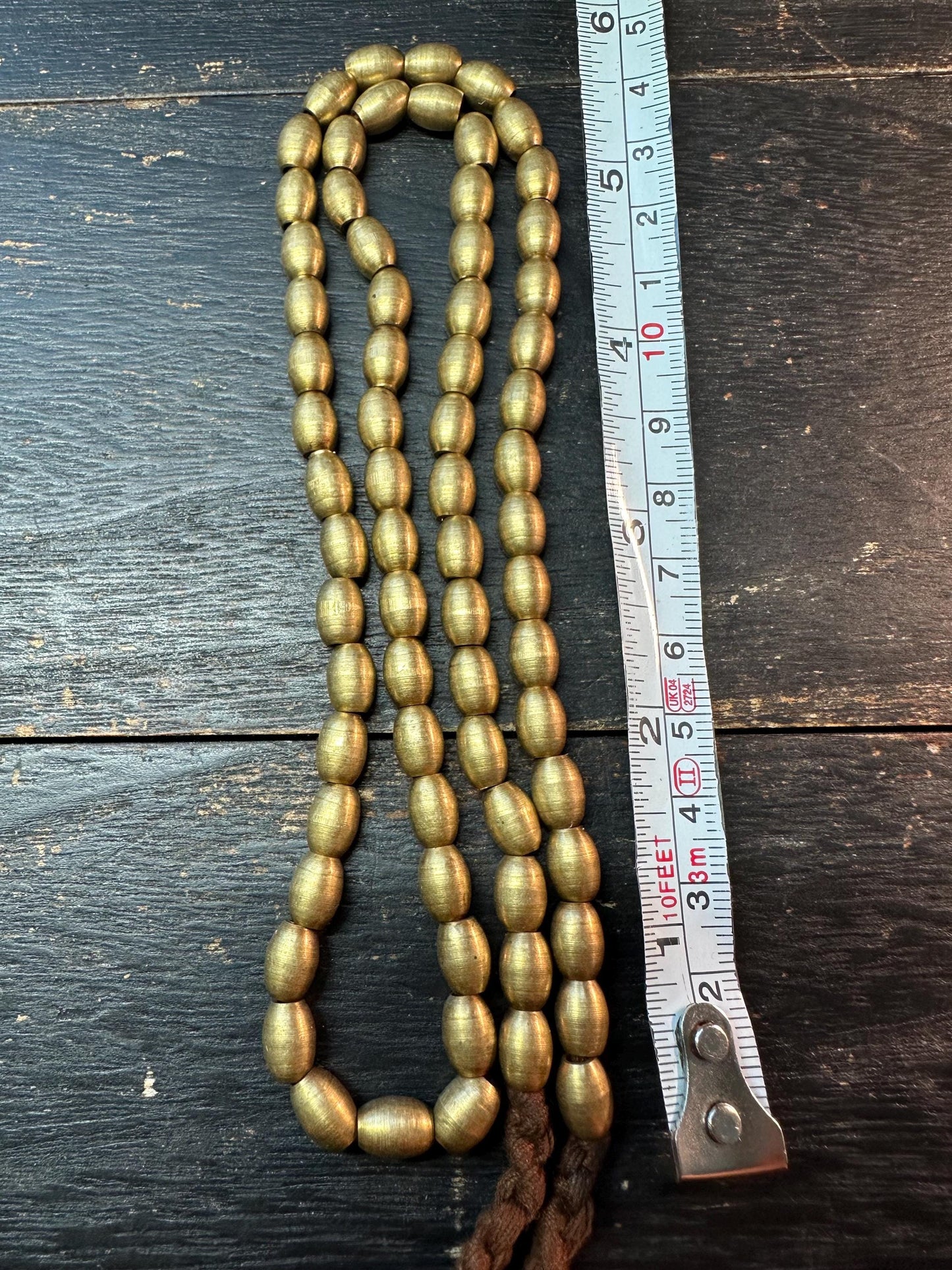 Nepal Handmade Copper Spacer Bead Strand, 6mm x 9mm, 22-23 Inches, Mala Necklace Making, Tribal Jewelry, Boho Supplies