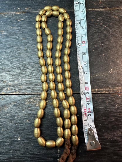 Nepal Handmade Copper Spacer Bead Strand, 6mm x 9mm, 22-23 Inches, Mala Necklace Making, Tribal Jewelry, Boho Supplies