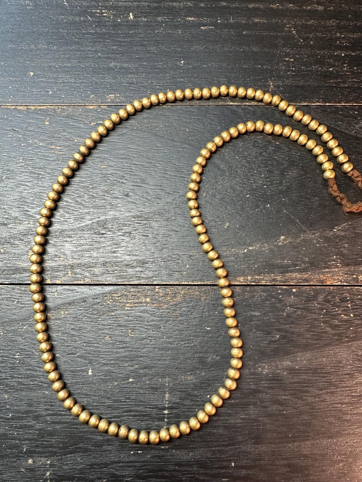 Nepal Handmade Copper Spacer Bead Strand, 5mm x 5.5mm, 22-23 Inches, Mala Necklace Supplies, Boho Tribal Jewelry