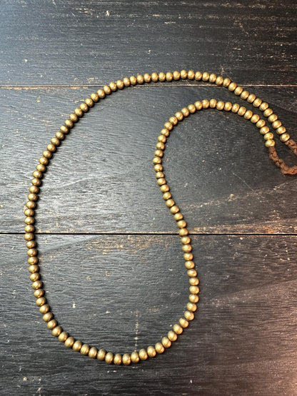 Nepal Handmade Copper Spacer Bead Strand, 5mm x 5.5mm, 22-23 Inches, Mala Necklace Supplies, Boho Tribal Jewelry