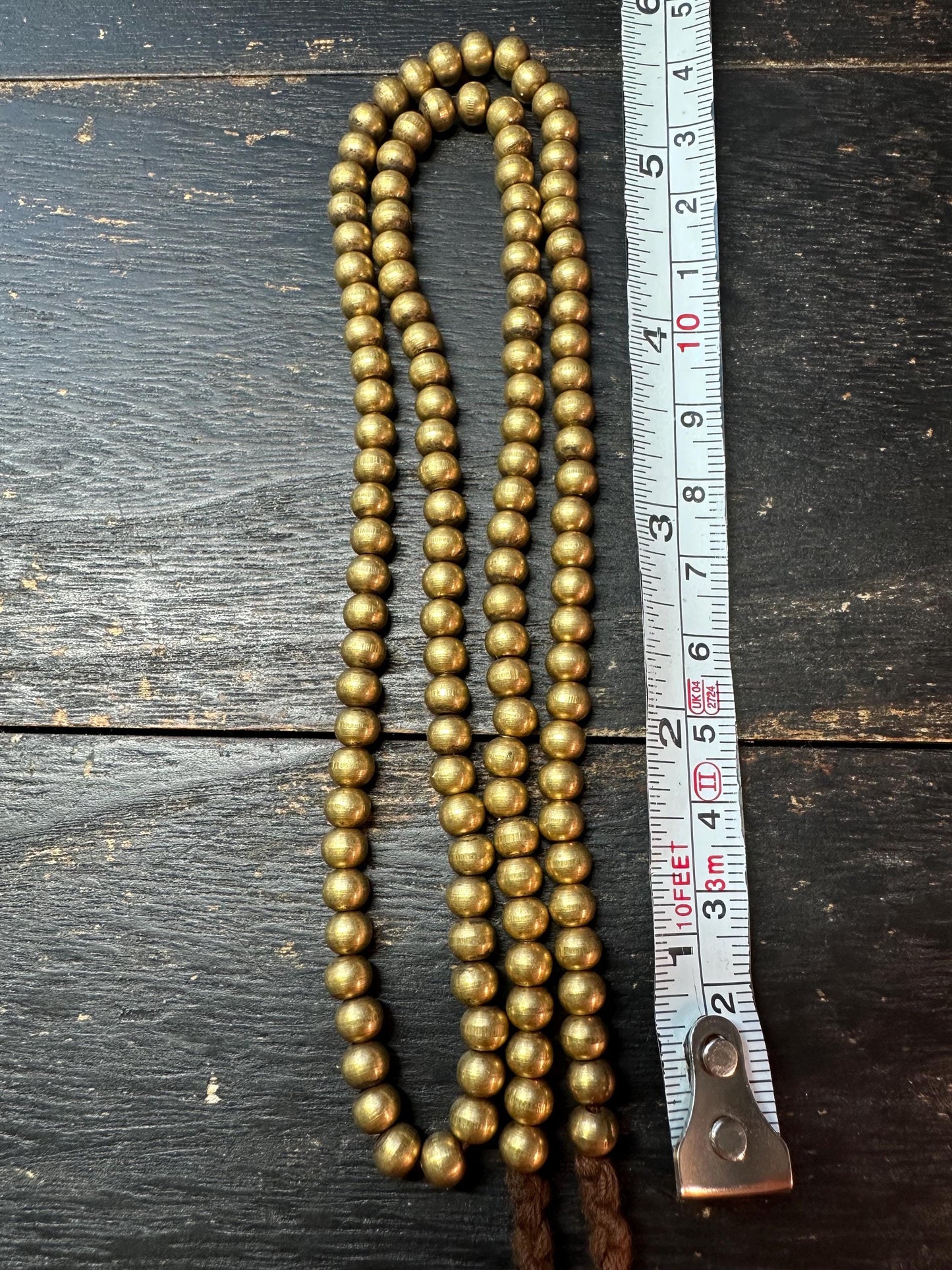 Nepal Handmade Copper Spacer Bead Strand, 5mm x 5.5mm, 22-23 Inches, Mala Necklace Supplies, Boho Tribal Jewelry
