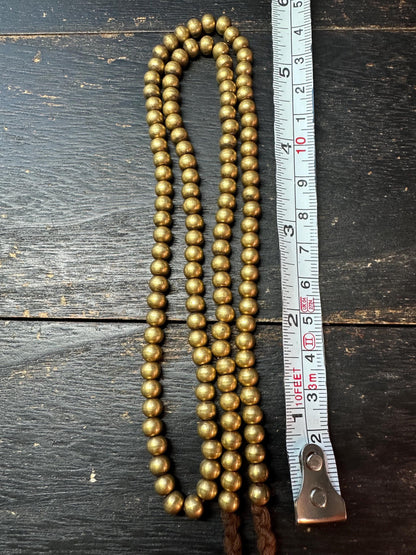 Nepal Handmade Copper Spacer Bead Strand, 5mm x 5.5mm, 22-23 Inches, Mala Necklace Supplies, Boho Tribal Jewelry