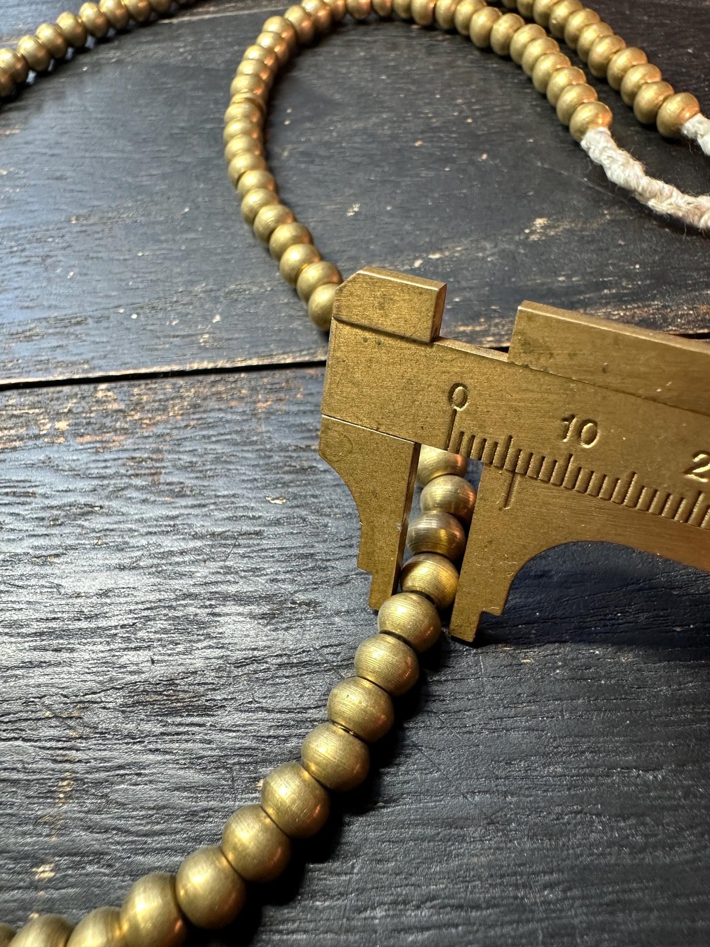 Nepal Handmade Copper Spacer Bead Strand, 5mm x 6mm, 2324 Inches, Boho Mala Making, Tribal Jewelry Supplies