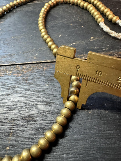 Nepal Handmade Copper Spacer Bead Strand, 5mm x 6mm, 2324 Inches, Boho Mala Making, Tribal Jewelry Supplies