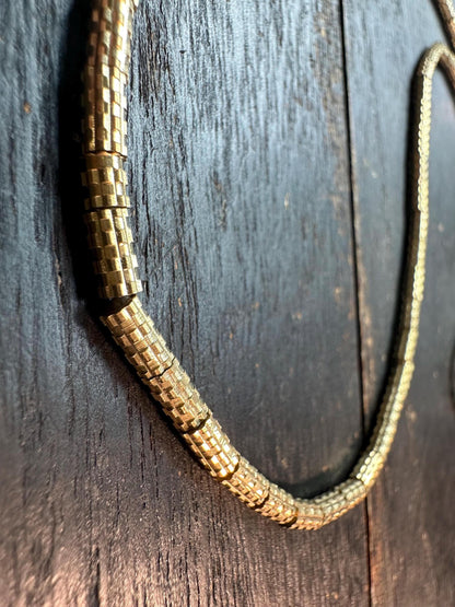 Nepal Handmade Copper Heishi Bead Strand | 3.5x6.5mm Faceted Spacer | 2223 Ethnic Jewelry Supply | Tribal Boho Bead Necklace