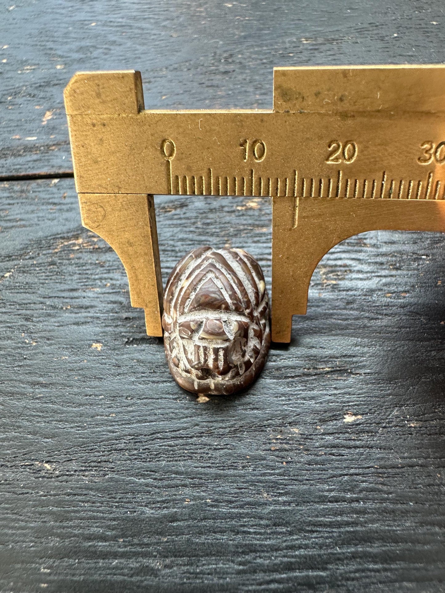 Hand Carved Native Jade Scarab Amulet  Sacred Beetle Seal  Ancient Style Stone Talisman