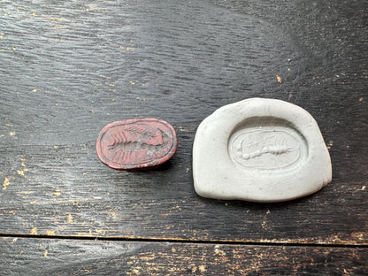 Hand Carved Stone Scarab Amulet  Ancient Style Sacred Beetle Seal  Double-Sided Talisman