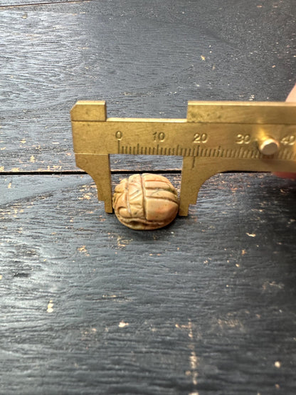 Hand Carved Stone Scarab Amulet  Ancient Style Double-Sided Beetle Seal  Protective Talisman