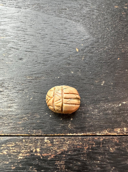 Hand Carved Stone Scarab Amulet  Ancient Style Double-Sided Beetle Seal  Protective Talisman
